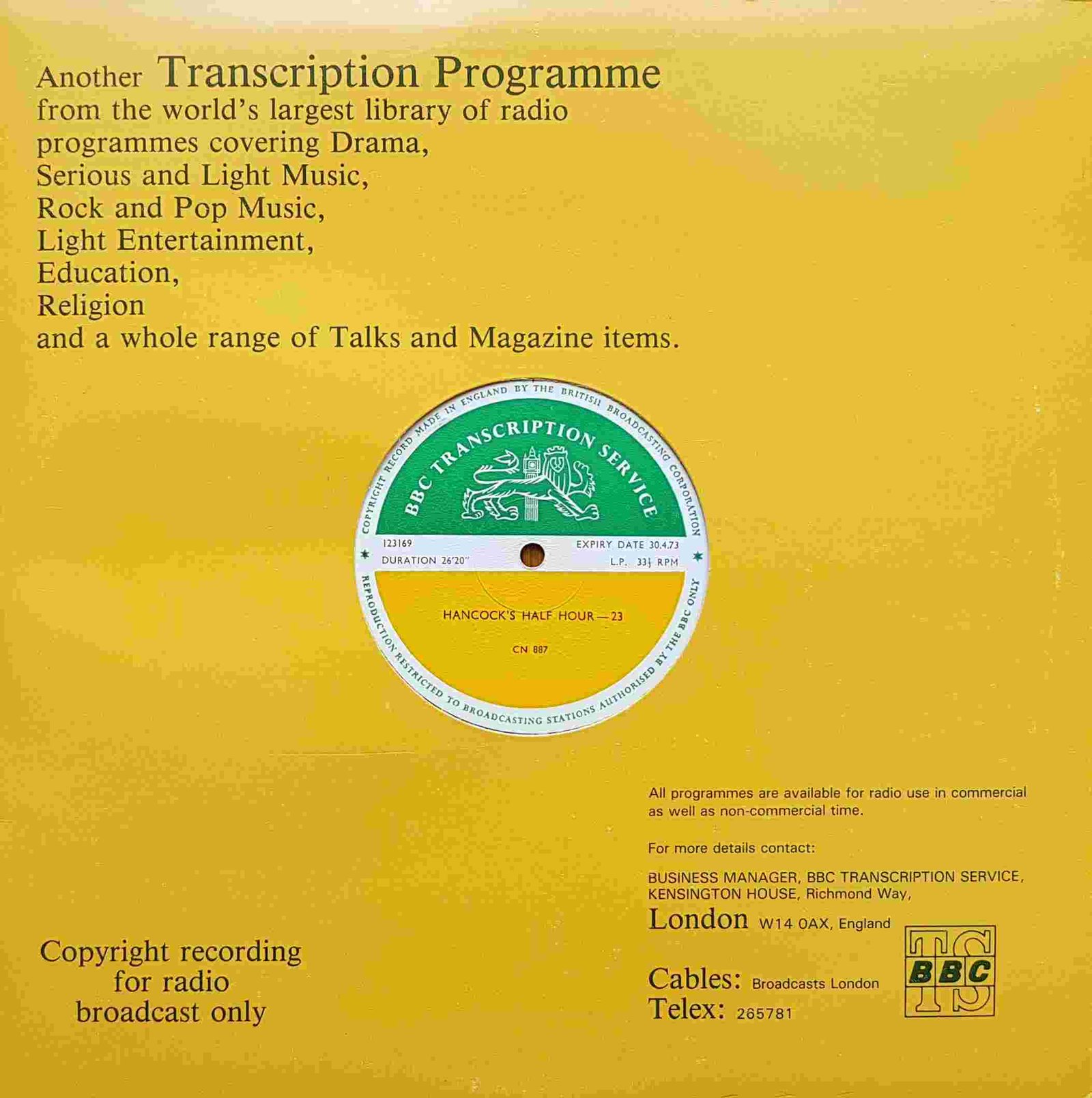 Picture of CN 887 12 Hancock's half hour - 23 & 24 by artist Tony Hancock